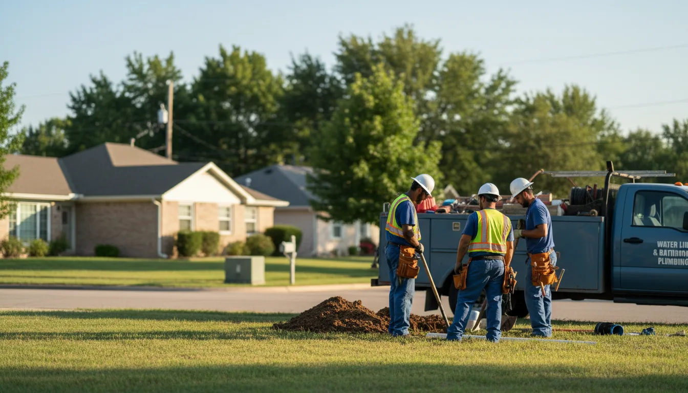Residential water line and bathroom plumbing service in Webb City, MO